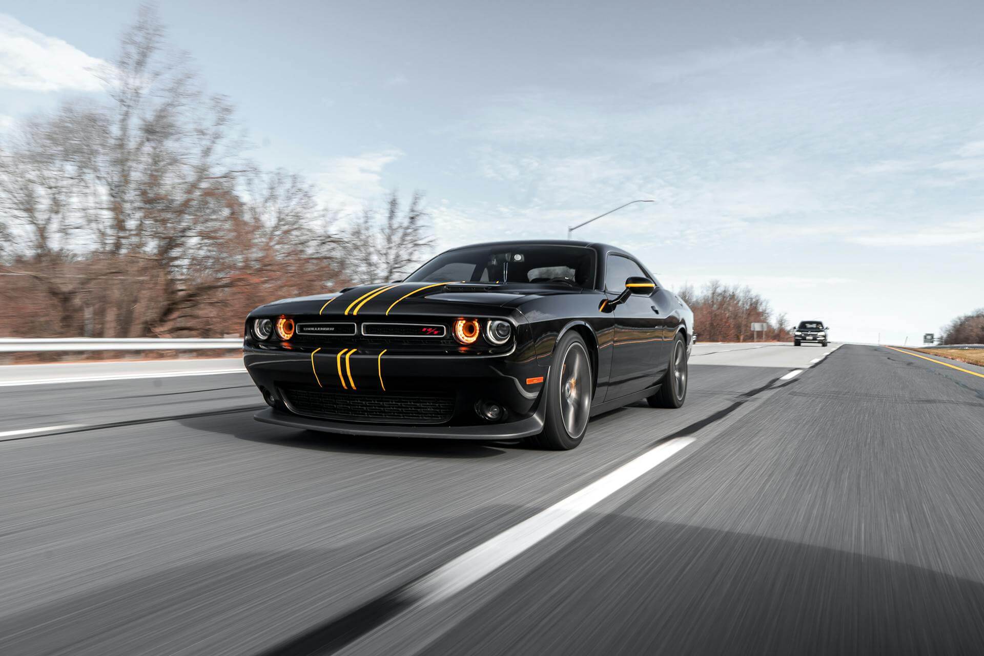 A car running on the highway