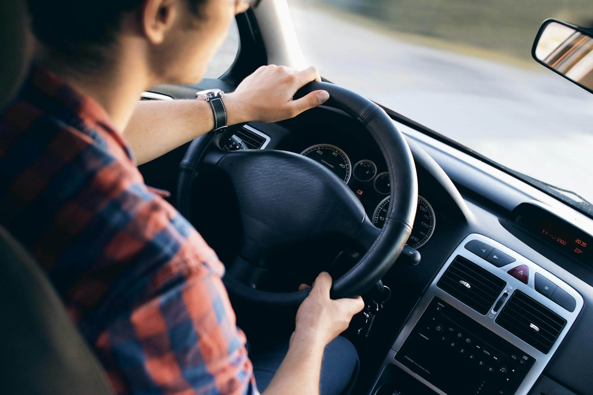 A student behind the wheel